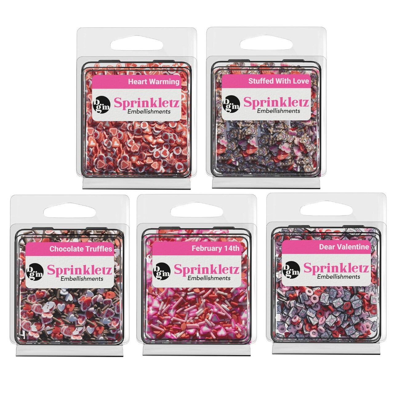 Buttons Galore and More Sprinkletz - Tiny Polymer Clay Embellishments - Romance Bundle 60 grams